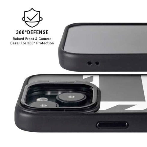 Black and White Geometric Shapes iPhone 15 Kickstand Case